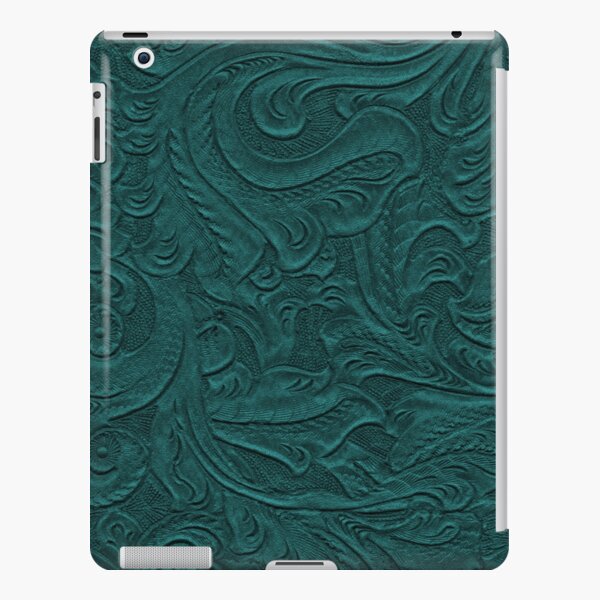 Aqua Brown Tooled Leather Pattern | iPad Case & Skin