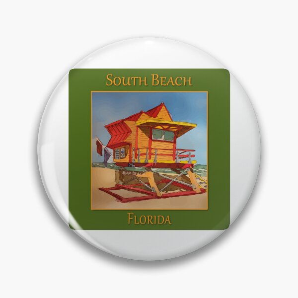Item preview, Cute Lifeguard tower in South Beach Miami Florida - WelshDesigns designed and sold by welshdesigns.