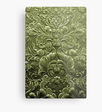Celery Tooled Leather Metal Print