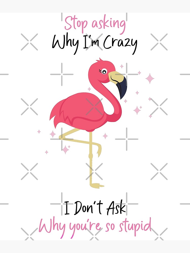 Stop Asking Why I M Crazy I Don T Ask Why You Re So Stupid Poster Stop Asking Why I M Crazy I Don T Ask Why You Re So Stupid Poster
