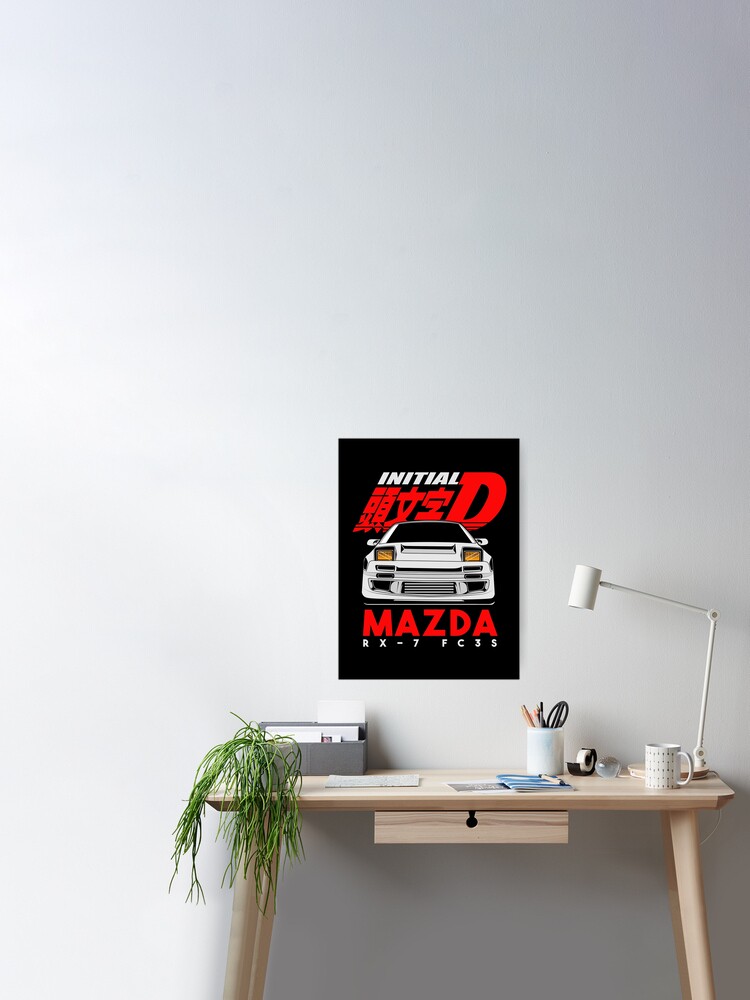 Mazda rx 7 initial D Poster for Sale by Hans-Studio