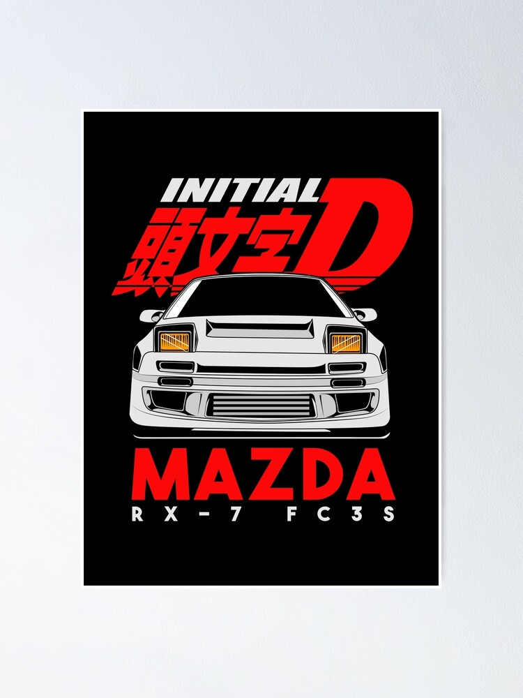 Mazda rx 7 initial D Poster for Sale by Hans-Studio