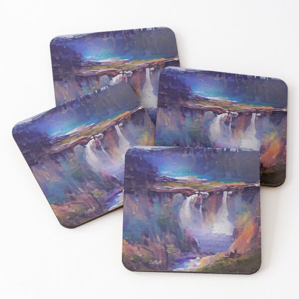Item preview, Impressionism Landscape Painting of Waterfalls designed and sold by CattlettArt.