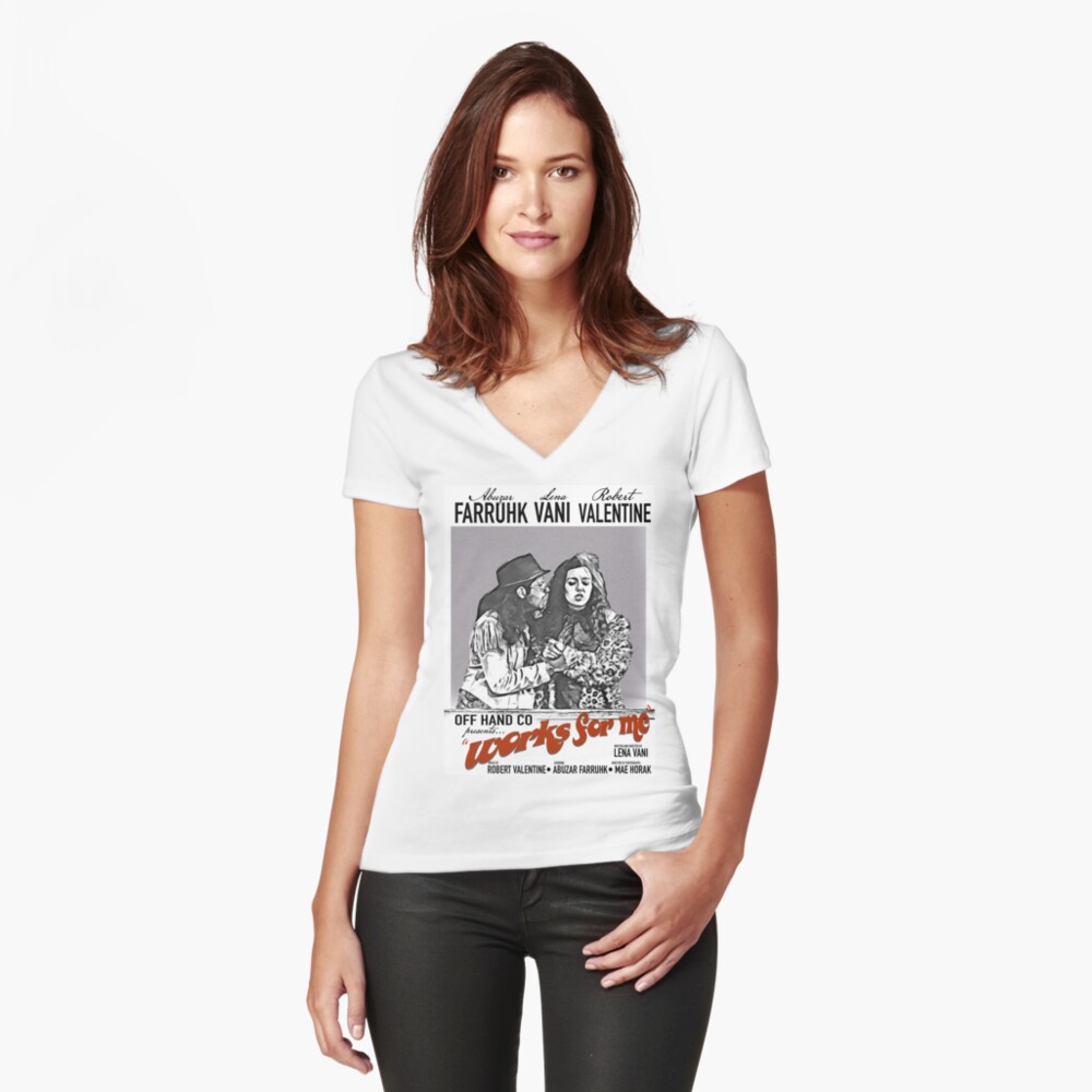 Item preview, Fitted V-Neck T-Shirt designed and sold by offhandco.