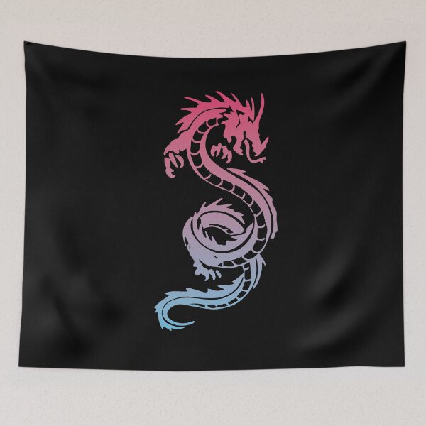 Item preview, Dragon in pink and blue color gradient designed and sold by Cute--Animals.