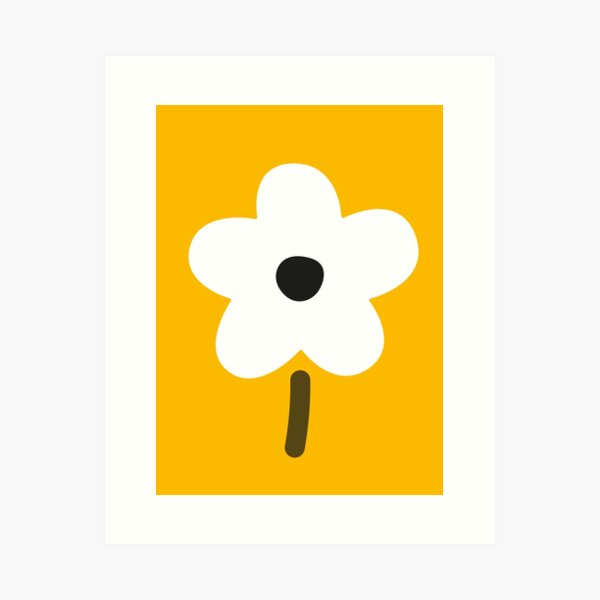 White Flower in Yellow by Suzie London Art Print