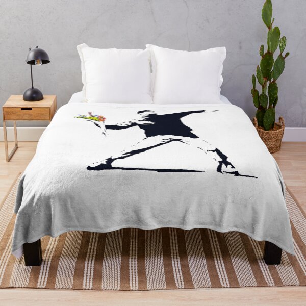 Item preview, Retro Style Arts Banksy The Best Flower Throw Awesome Since designed and sold by NavarRotranShop.