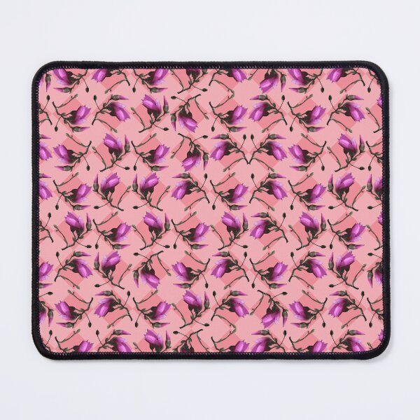 Item preview, Tulip Tree Sprig on Diamonds on Pink Repeat 5748 designed and sold by Art in My Loft.