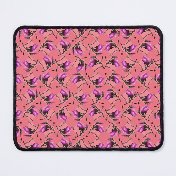 Item preview, Tulip Tree Sprig on Diamonds on Deep Blush Repeat 5748 designed and sold by Art in My Loft.