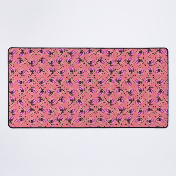 Item preview, Tulip Tree Sprig on Diamonds on Deep Blush Repeat 5748 designed and sold by Art in My Loft.