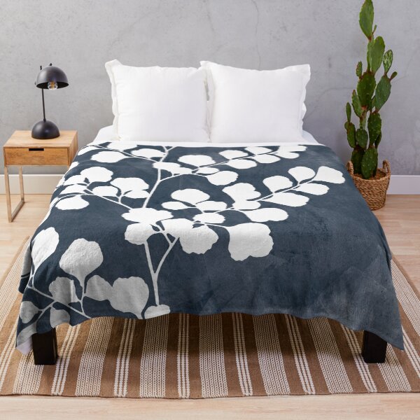 Item preview, Fern Leaf in Navy Blue designed and sold by ArticraftShop.