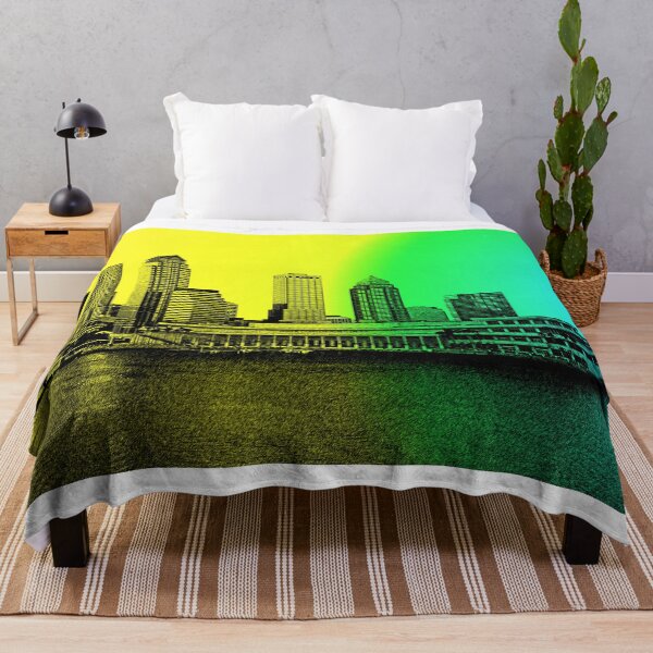 Item preview, Skyline of Downtown Tampa, Florida - graphic pen on colorful background designed and sold by NickoPrints.