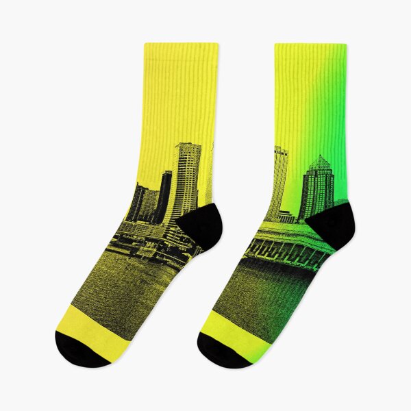 Item preview, Skyline of Downtown Tampa, Florida - graphic pen on colorful background designed and sold by NickoPrints.