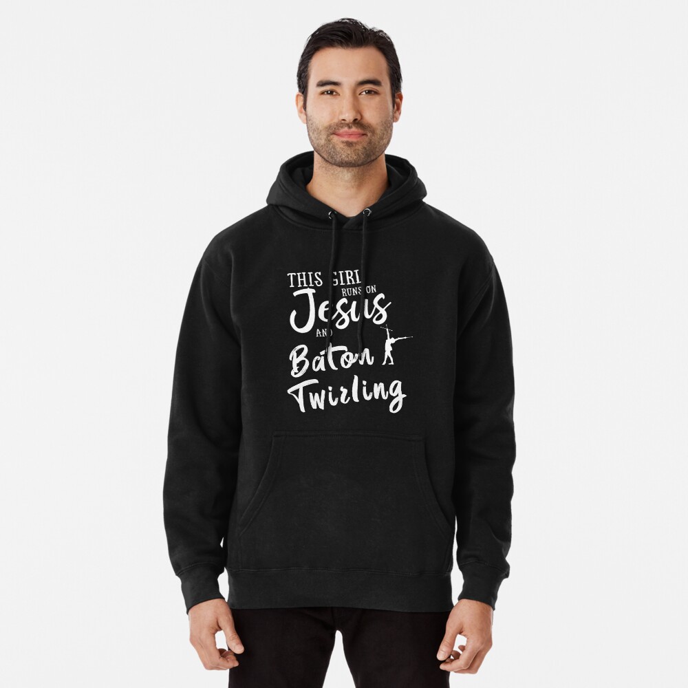 This Girl Runs On Jesus And Baton Twirling, Rhythmic Gymnastics Quote,  Funny Gymnastic | Pullover Hoodie