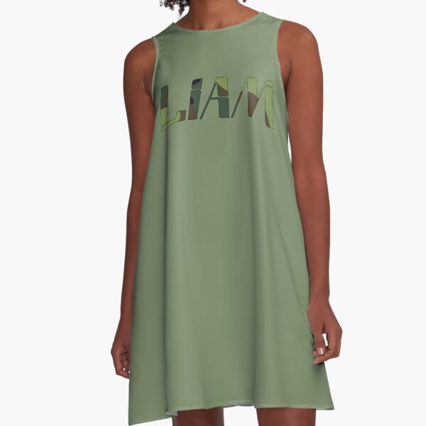 LIAM Name III - My name is LIAM - typography name - Camo Vibe A-Line Dress