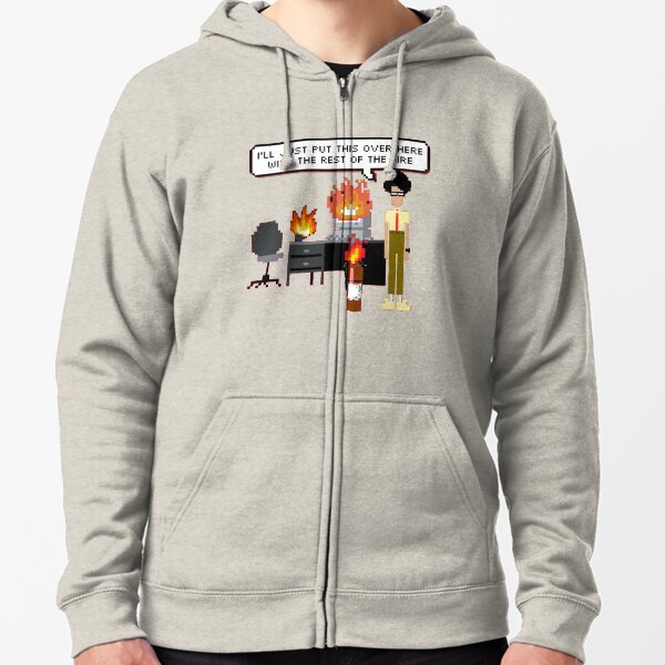 I.T. Crowd- Fire 8-Bit Zipped Hoodie