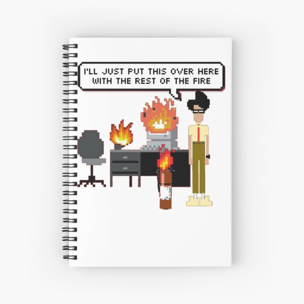 I.T. Crowd- Fire 8-Bit Spiral Notebook