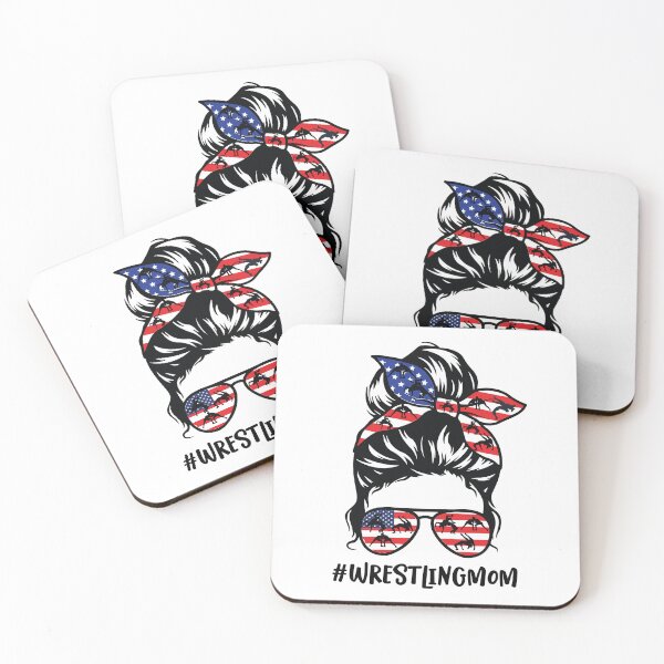 Artikelvorschau, Wrestling Mom Messy Bun Amerika Flagge Wrestler Sport entworfen und verkauft von clothesy7.
