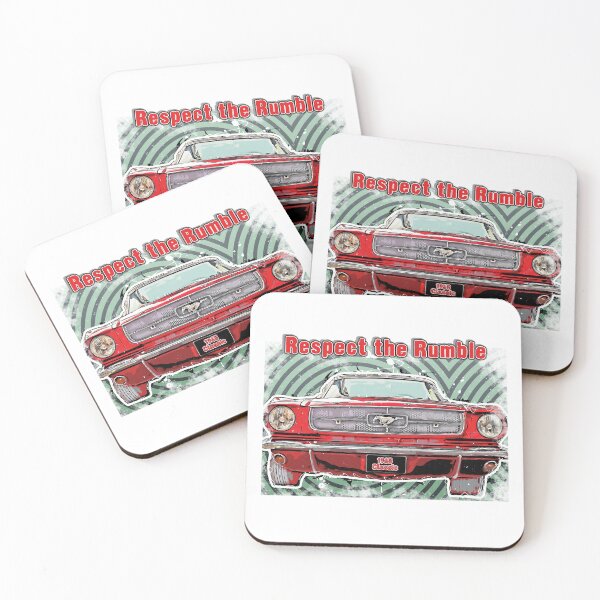 Item preview, Mustang 1965 classic, Respect the Rumble Mustang, red car, classic car designed and sold by IslandGirlArt.
