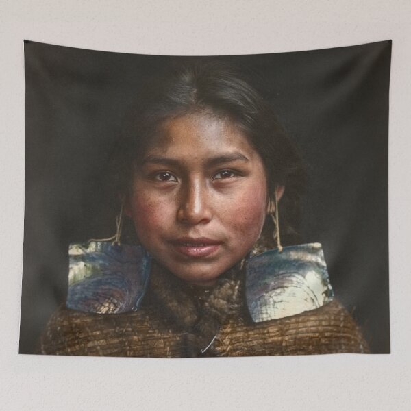Item preview, Tsawataineuk girl, of the Kwakwakaʼwakw people of the Northwest Coast, ca. 1914 designed and sold by Sanna Dullaway.