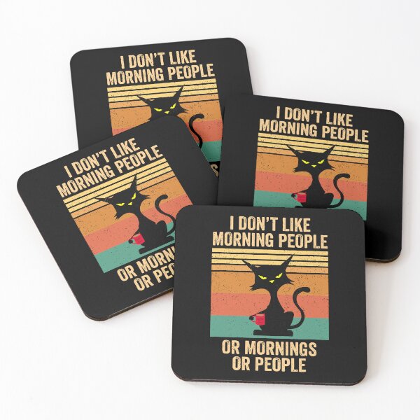 Item preview, I Don't Like Morning People Coffee Cat designed and sold by GeneTonia0307.