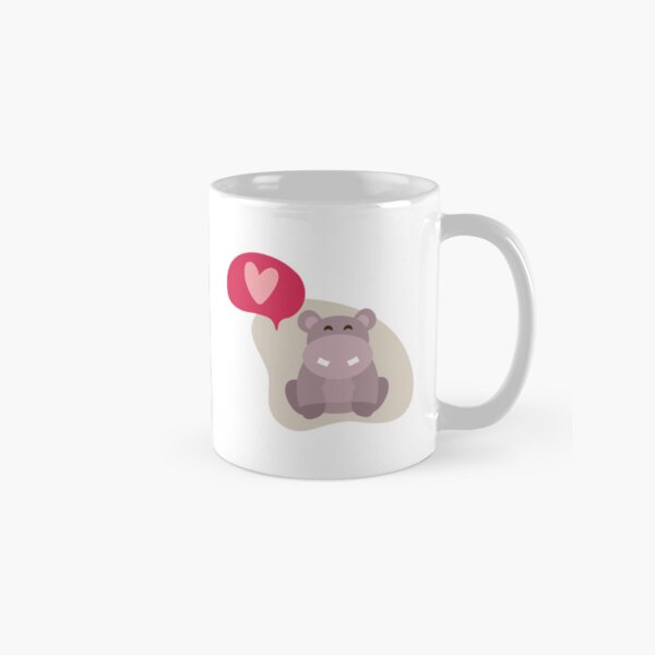 Aperçu de l'œuvre J'aime vraiment les hippopotames. Hippopotame mignon avec un coeur. créée et vendue par SpringPetals.