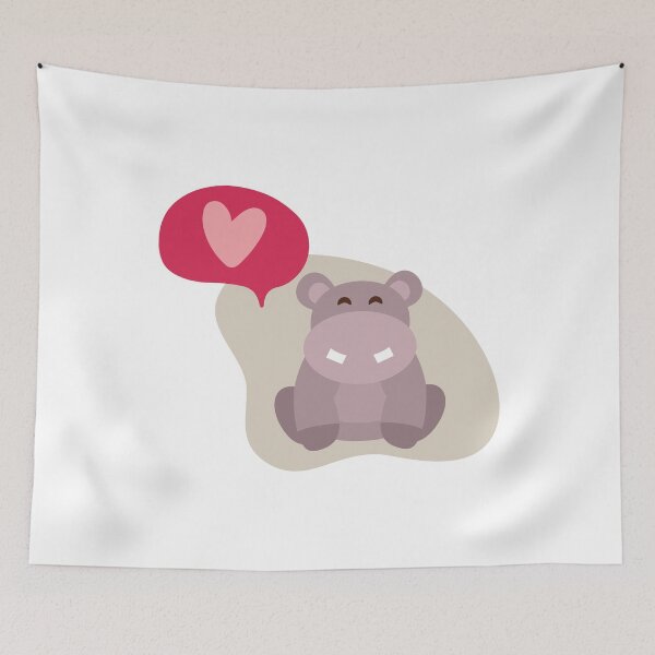 Item preview, I Really Like Hippos. Cute hippo with a heart. designed and sold by SpringPetals.
