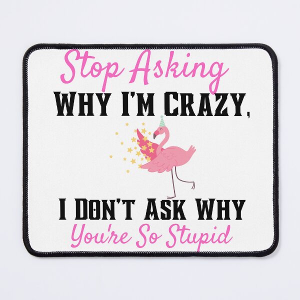 Item preview, Stop Asking Why I'm Crazy I Don’t Ask Why You’re So Stupid-Flamingo Stop Asking Why I'm Crazy T-Shirt, I Don't Ask Why You're So Stupid Shirt, Funny Flamingo Shirt, Flamingo Lover Shirt, Flamingo Tee designed and sold by badretop.