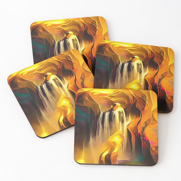 Item preview, Golden Waterfall 01 Abstract Water Flow designed and sold by mhfoto.