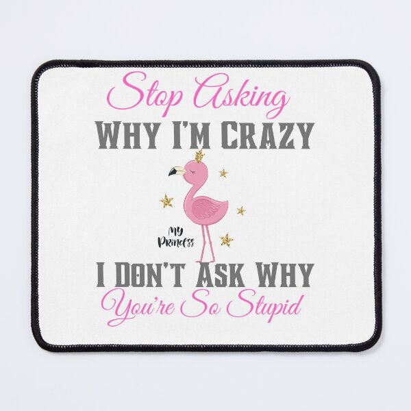 Item preview, Stop Asking Why I'm Crazy I Don’t Ask Why You’re So Stupid-Flamingo Stop Asking Why I'm Crazy T-Shirt, I Don't Ask Why You're So Stupid Shirt, Funny Flamingo Shirt, Flamingo Lover Shirt, Flamingo Tee designed and sold by badretop.