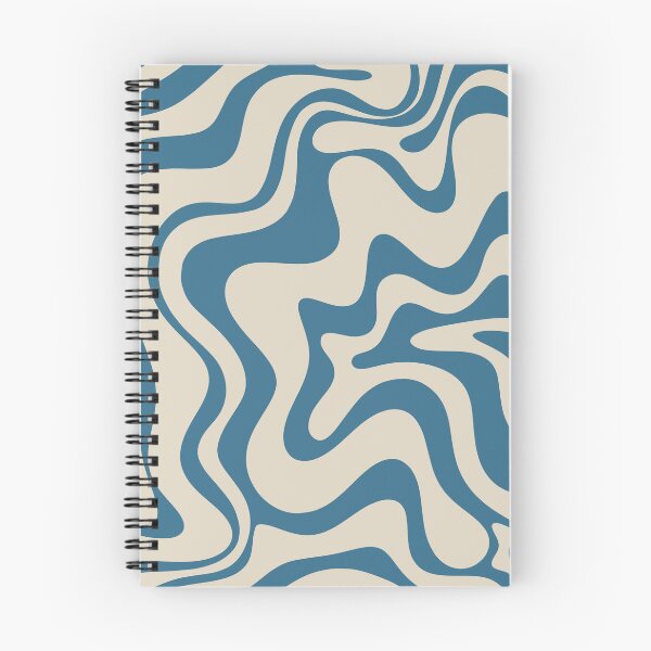 Item preview, Retro Liquid Swirl Abstract Pattern in Boho Blue and Beige designed and sold by kierkegaard.