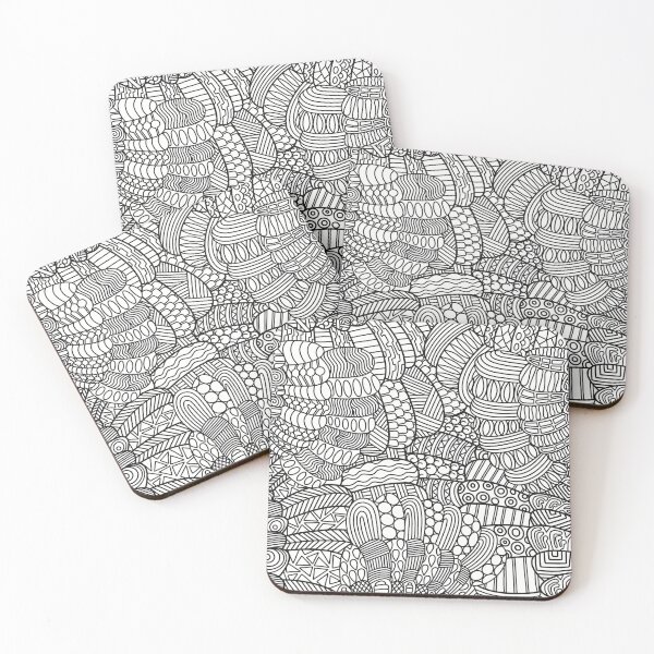Item preview, Zentangle Mangle, Black and White Digital Illustration designed and sold by cherdoodles.