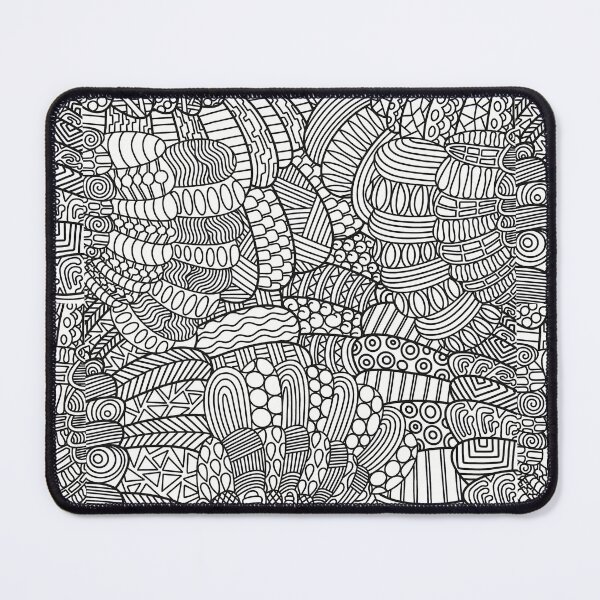 Item preview, Zentangle Mangle, Black and White Digital Illustration designed and sold by cherdoodles.
