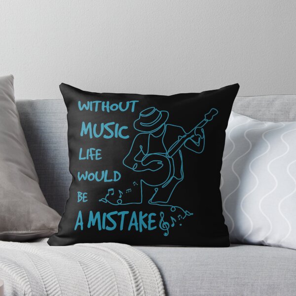 Item preview, A design with a drawing of a banjo player and the words Without Music Life Would Be A Mistake designed and sold by velisani.