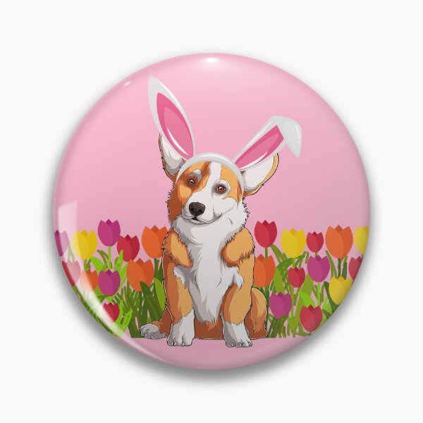 Item preview, Cute Corgi Easter Bunny Flowers designed and sold by Epic Love Designs.