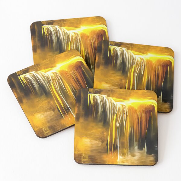 Item preview, Golden Waterfall 04 Gold and Black designed and sold by mhfoto.