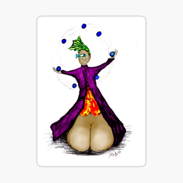 Fishy juggling on a giant butt Sticker