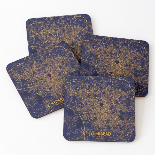 Item preview, Hyderabad, Telangana, India Map  - City At Night designed and sold by deMAP.