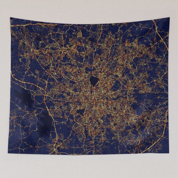 Item preview, Hyderabad, Telangana, India Map  - City At Night designed and sold by deMAP.