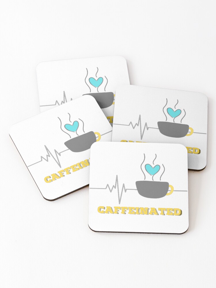 Thumbnail 1 of 5, Coasters (Set of 4), Caffeinated designed and sold by Emplan.