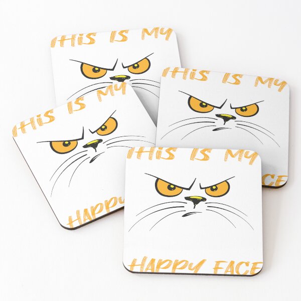 Item preview, This Is My Happy Face Funny Grouchy CAT designed and sold by EagleArtist12.