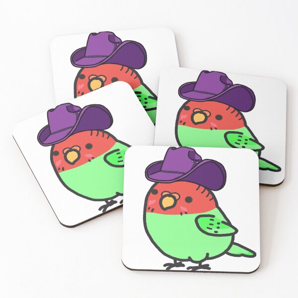Item preview, Red green Bird with purple hat designed and sold by spiewolf.
