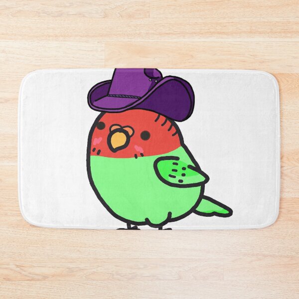 Item preview, Red green Bird with purple hat designed and sold by spiewolf.
