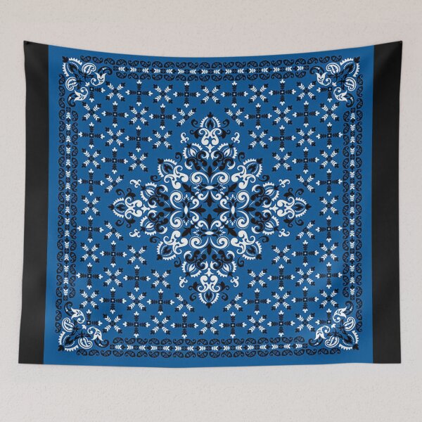 Item preview, bandana,blue bandana,henna pattern,middle eastern pattern,persian rug,etherial,spriritual,meditation,aromatherapy,paisley,violet bandana designed and sold by Nostrathomas66.