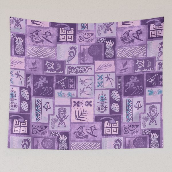 Item preview, Vintage Samoan - Hawaiian Painted Purple Tapa Tribal Patchwork 2063 designed and sold by sunnthreads.
