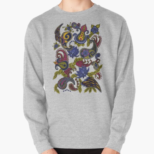 Paisley of '71 - black on green Pullover Sweatshirt