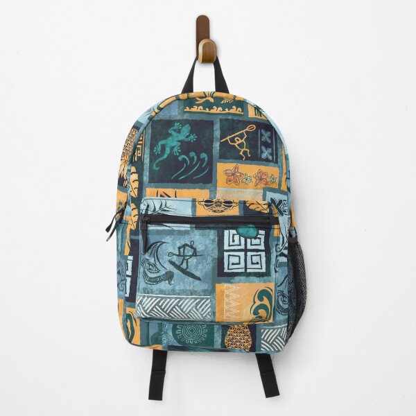 Item preview, Vintage Samoan - Hawaiian Blue And Gold Painted Tapa Tribal Patchwork 2058 designed and sold by sunnthreads.