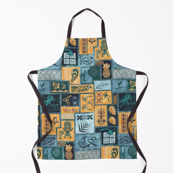 Item preview, Vintage Samoan - Hawaiian Blue And Gold Painted Tapa Tribal Patchwork 2058 designed and sold by sunnthreads.