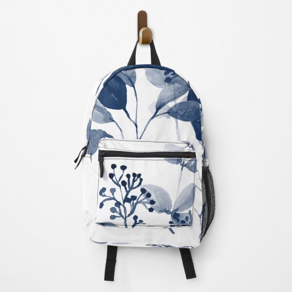 Item preview, Navy Blue Watercolor Eucalyptus Leaves designed and sold by ArticraftShop.