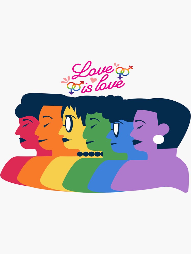 Thumbnail 3 of 3, Sticker, Love is Love - Pride designed and sold by JiggsFashion.
